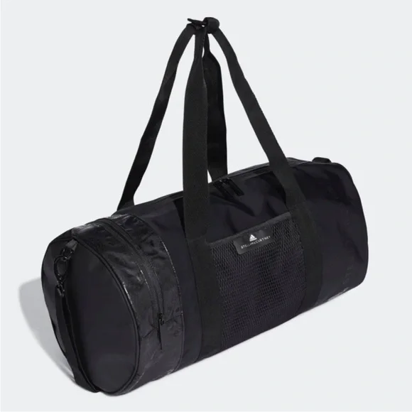 Adidas by Stella McCartney Round Duffle Gym Athleisure Bag Black Mesh Duffel Bag